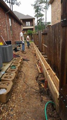 Custom Retaining Wall Before