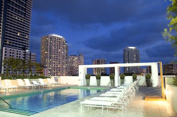 Rooftop pool deck on our 6th floor shows amazing views of the city!