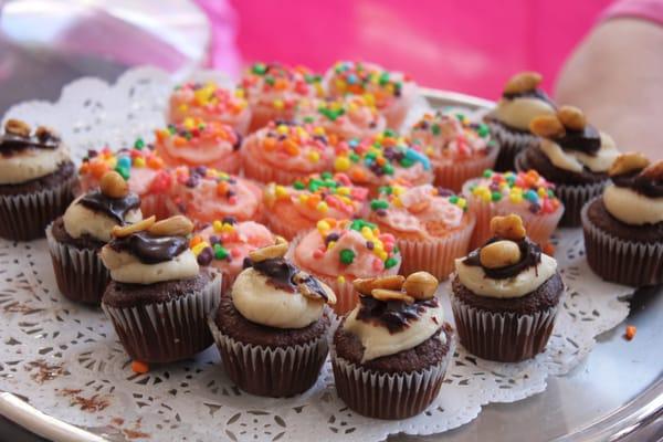 Peanut butter cupcakes and Nerds cupcakes from Ms. Goody Cupcakes