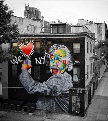 Albert Einstein We Love NY by Kobra