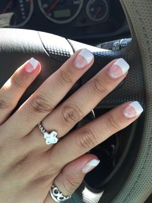 Pink and White Solar Nails by Quynh! She did great! :)