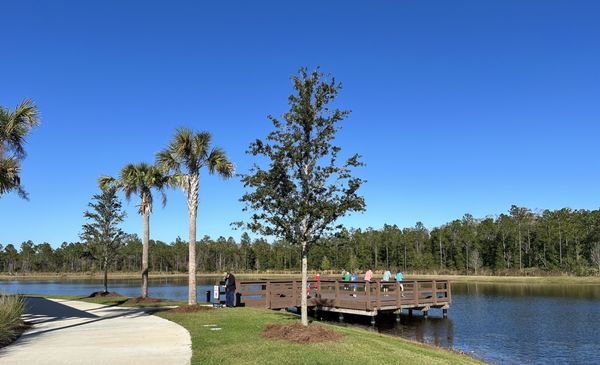 Nice wide sidewalks lead to a fishing pier