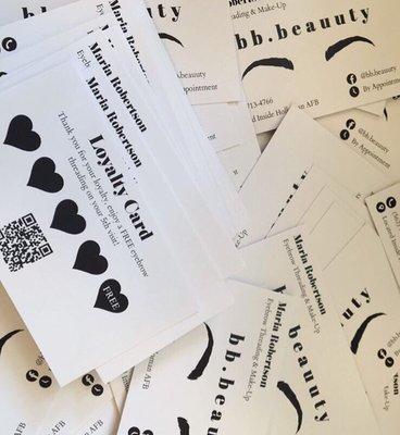 Introducing my new Loyalty Cards. Complete 4 eyebrow threading visits and your 5th one is FREE!