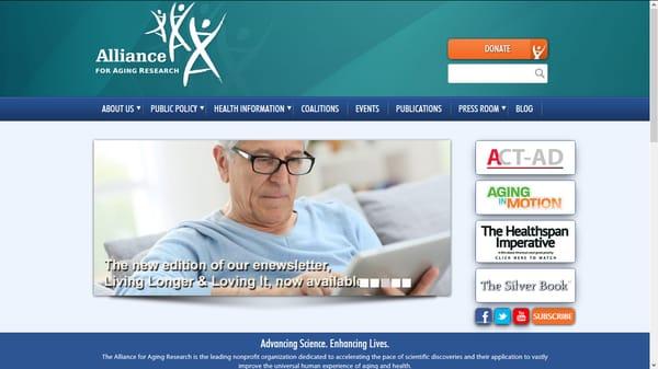 Alliance for Aging Research Web Design