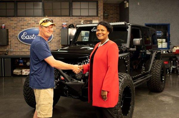 2018 Ultimate Jeep Dream Giveaway Winner D. Hines of VA receives congrats from Dream Giveaway charity grantee Mother's Against Drunk Driving