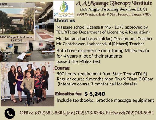 500 hours massage therapy school in Houston Texas