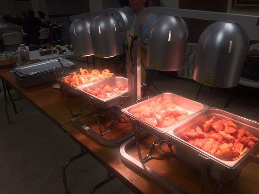 The "spread" for the monthly Sunday fish fry dinner!