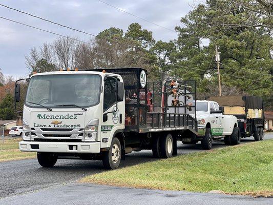 Company trucks!