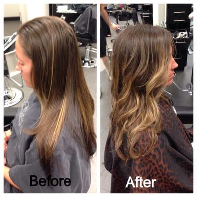 Balayage ombre highlights