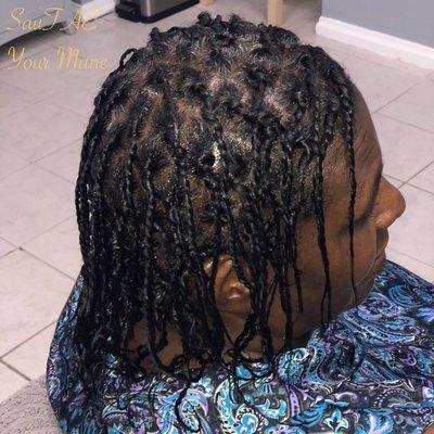 Two strand twists on Transitioning Hair at SauTAE Your Mane, Available appts all week! Call today #SauTAEYourMane #teamnatural