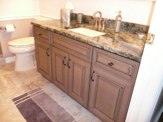 Bathroom Remodeling Done In A Maple Mitered Raised Panel Door