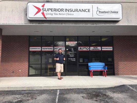 Jacob out front of our new store 1-1-17.