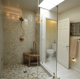 Bathroom remodeling in Wayne PA. The natural tones of this bathroom invent a sense of calm.