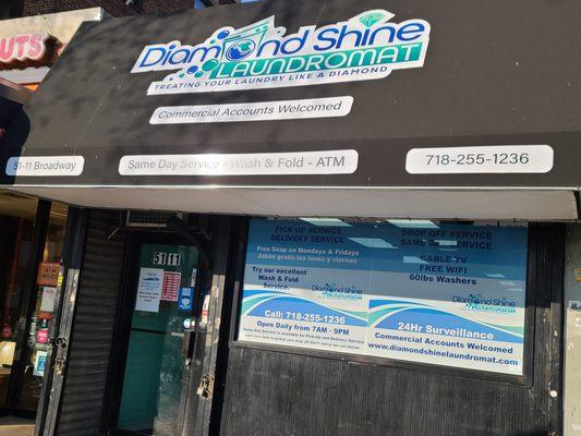 Diamond Shine Laundromat Front - Side