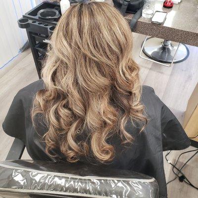 Full highlights and lowlights with cut and style by stylist Jamaiyka @ instagram.com/hairbyjamaiyka or facebook.com/jamaiykahenson