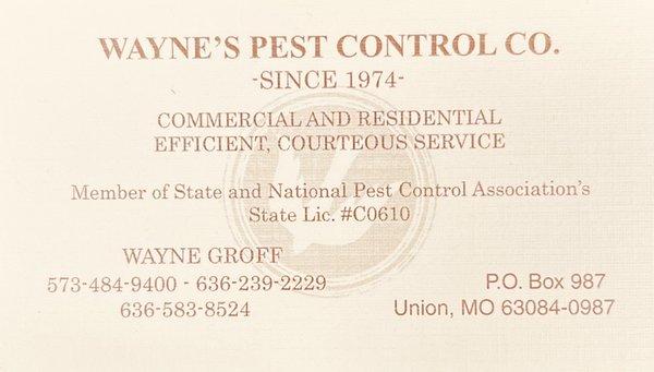 Wayne's Pest Control