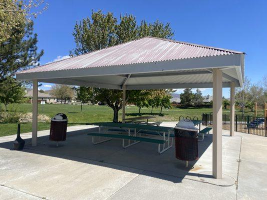 Covered eating area.