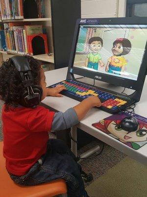 Kid friendly computers that make learning, for all ages, pre kinder and older, fun! My son is 1yr 10months here! And learning so much!