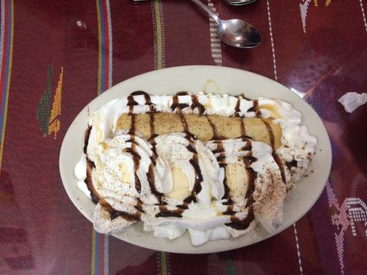 Banana chimichanga So delicious  Free on Sunday's for family groups