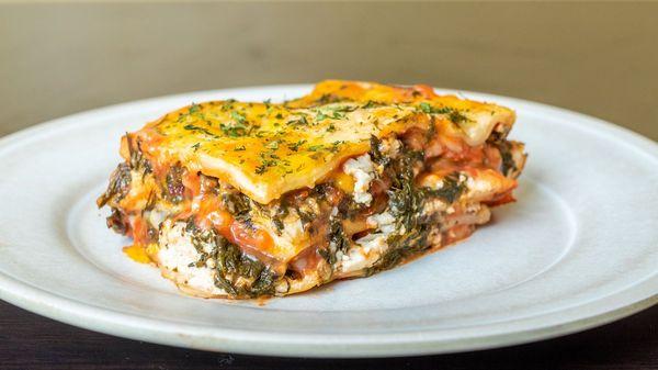 Vegan Spinach & Tomato Lasagna