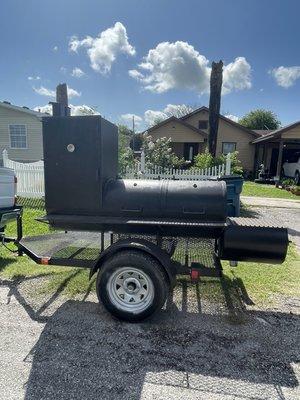 BBQ pit fabrication, mounted on trailer