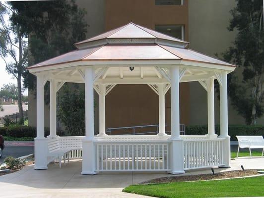 22-foot octagonal garden gazebo with pagoda copper roof