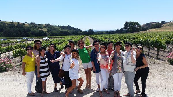 Girls wine tasting in Los Olivos.