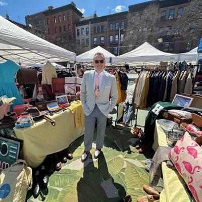 This is Matthew, the owner of Ivy League Vintage NYC at the Grand Bazaar Market every Sunday. Great dealer!