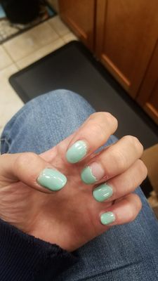 Spent $120 on manis and pedis on sat the 18th. Not even a week later this is what my gel mani looks like...