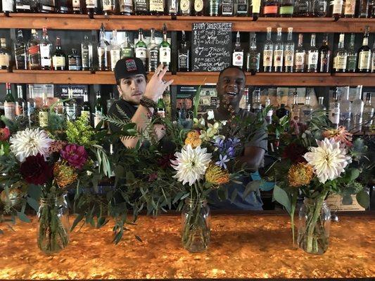 Stop in for flowers and get a drink at Sycamore's bar!