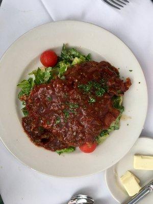 Panéed chicken salad