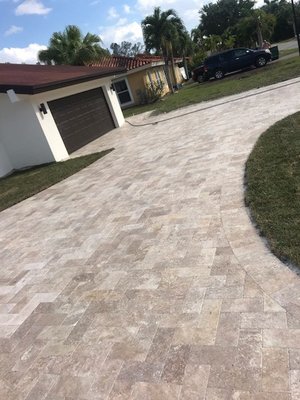 Travertine Driveway