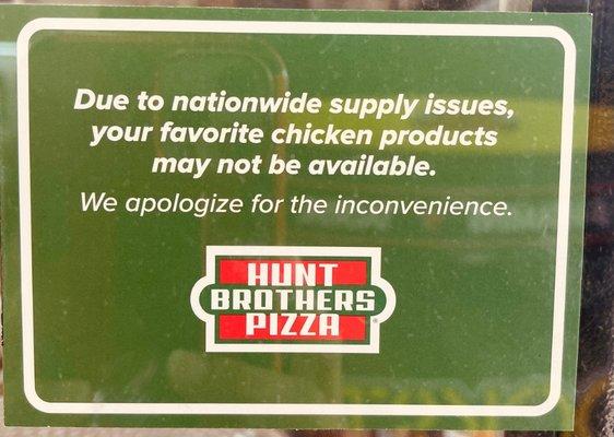 Sorry for the inconvenience on the shortage of chicken wings.  Please be patient.