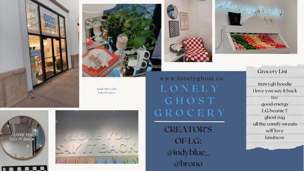 took the pics i snapped inside the store and went to canva to create this design. it's lonely ghost in real life.