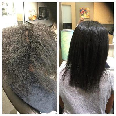 Keratin smoothing treatment