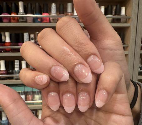 Short Almond Light Pink French Tips