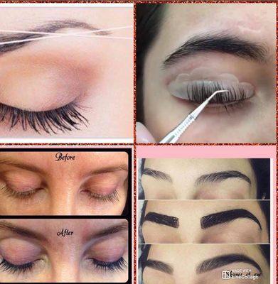 Threading/eyebrow and eyelash tinting/ lash left/and more