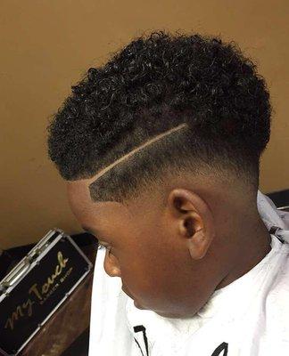 Low Fade with hard part