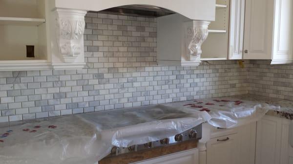 3 x 6 travertine kitchen backsplash