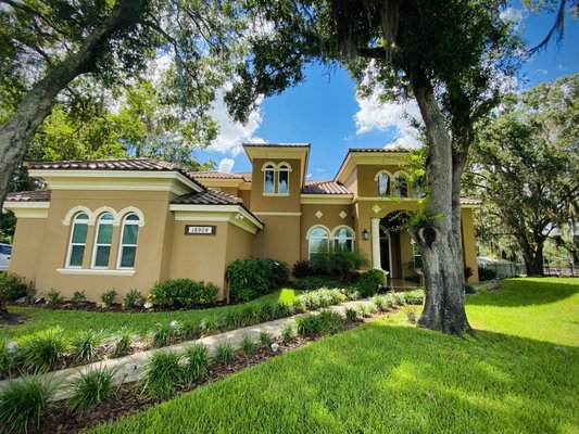 After photo of a Roof and house wash.