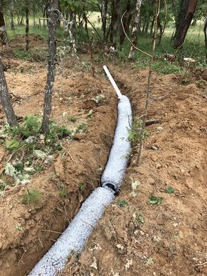 Ez flow drainfield being installed