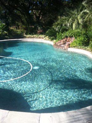 Always like having this customers pool picture close by to remind my service tech about the time he fell in...