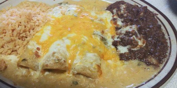 Green chicken enchiladas