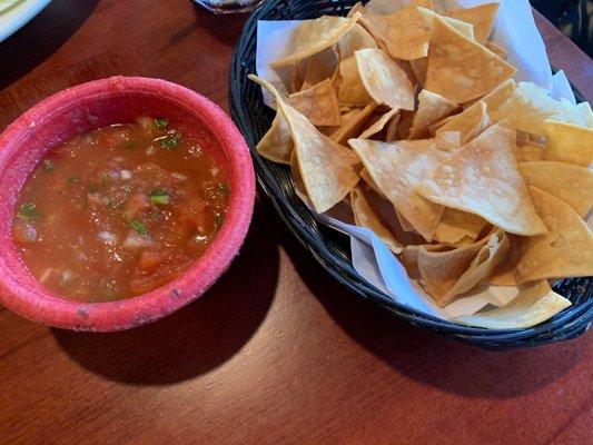 Chips and Salsa and Chips (bland and hard)