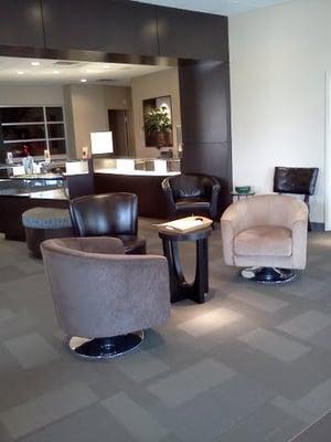 Our waiting area where you can relax before and after your appointment with complimentary refreshments.