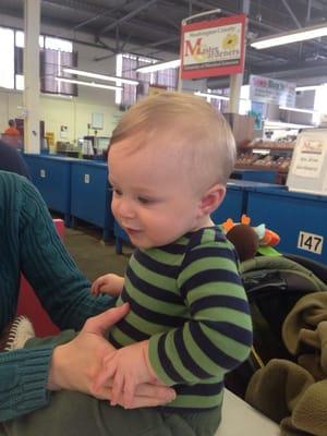 Lorenzo's first trip to the market!