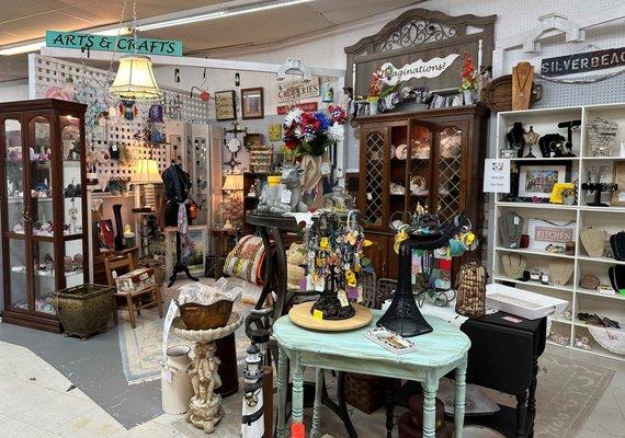 Items galore, lamps, antiques, glassware, books, and more.