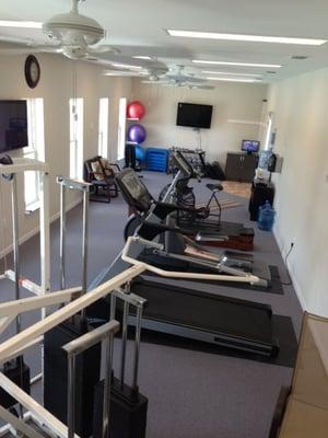 Fitness Center overlooks Salt Water Pool