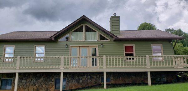 Home with newly painted siding.