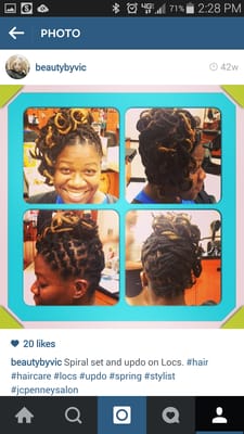 Locs retwist and updo